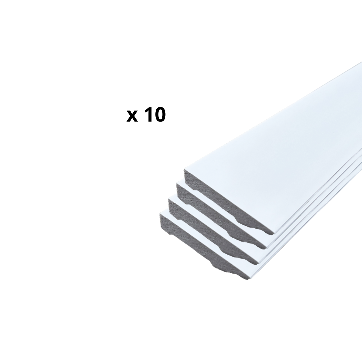 Lot de 10 Plinthes Polymère avec Bord Arrondi 3mm, L.240 cm x P.8 cm, Ep.15 mm - 7