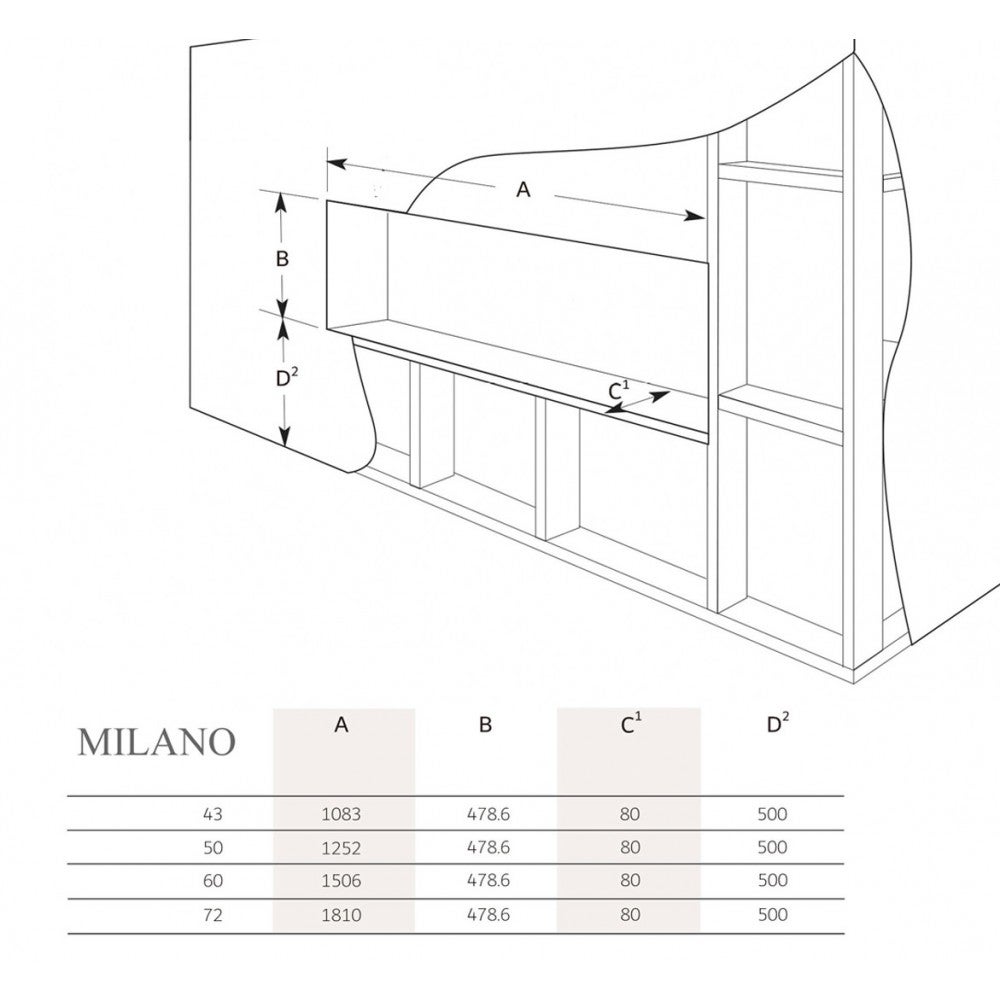 CHIMENEA ELÉCTRICA ENCASTRABLE 3D - MILANO 50 - 8