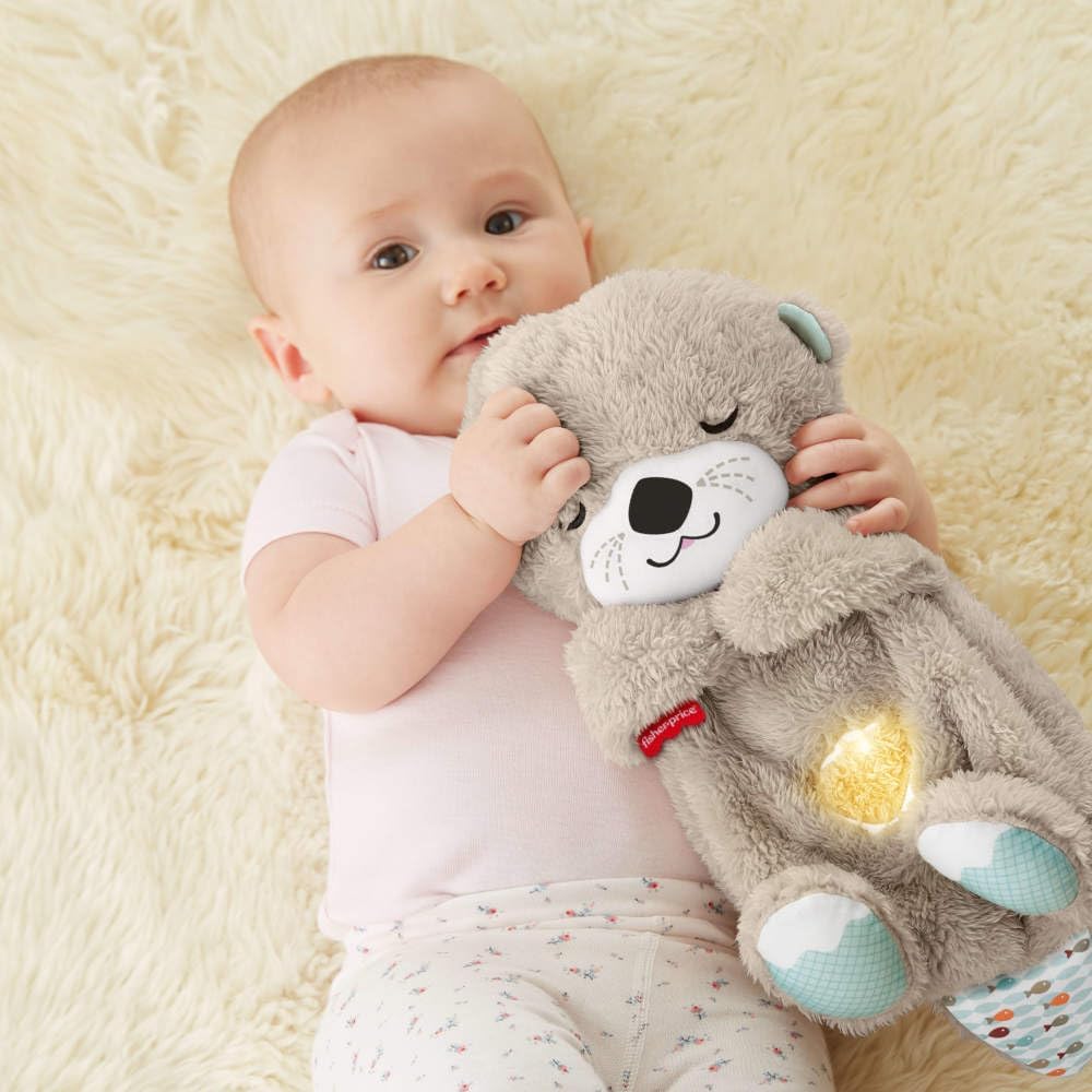 Loutre en peluche | Veilleuse musicale pour bébé | Veilleuse à bruit blanc pour bébé |Cadeau de baptême (piles non incluses) - 2