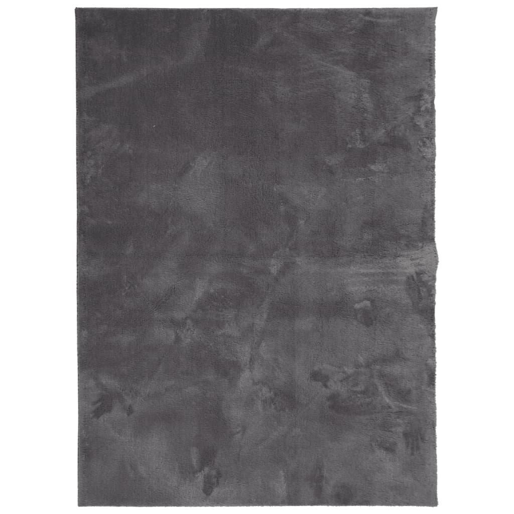 Tapis HUARTE à poils courts doux lavable anthracite 160x230 cm - 2