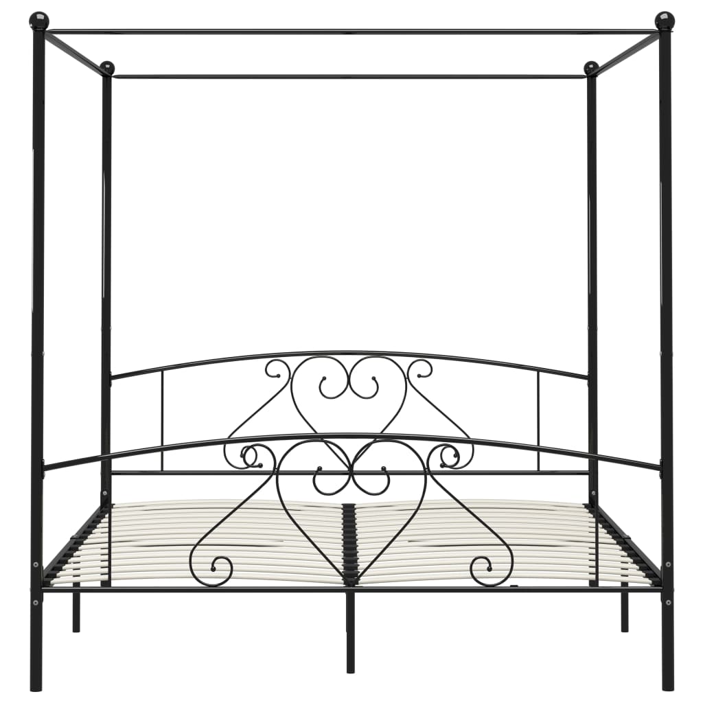 Maison Exclusive - Estrutura de cama com dossel 200x200 cm metal preto - 3