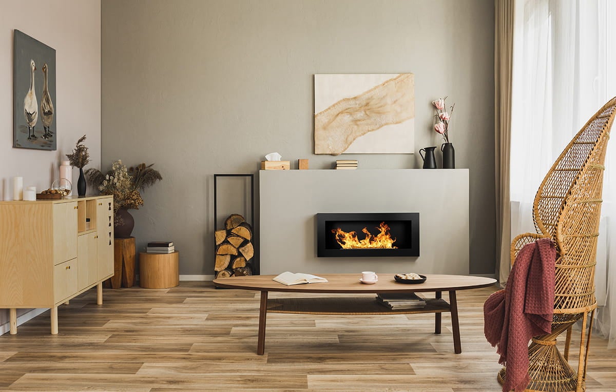 Chimenea de bioetanol Lucca Black de pared o empotrada L 90 x P 12 x H 40 - 2