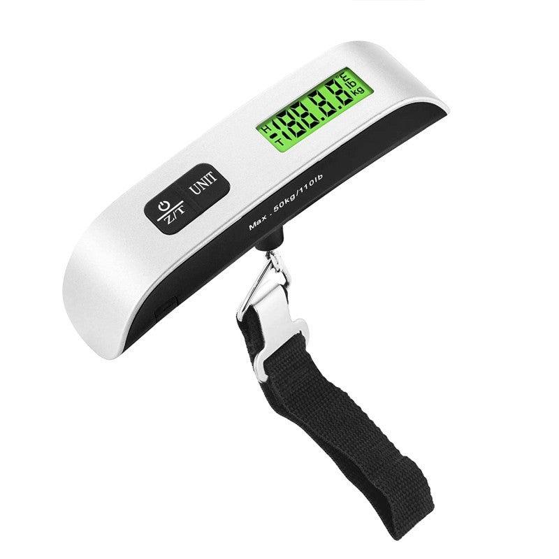 Elektroniczna waga do bagażu, przenośna waga cyfrowa [maks. 50 kg/110 funtów] (g, oz), funkcjonalna, idealna w podróży, na zakupy, na pocztę,