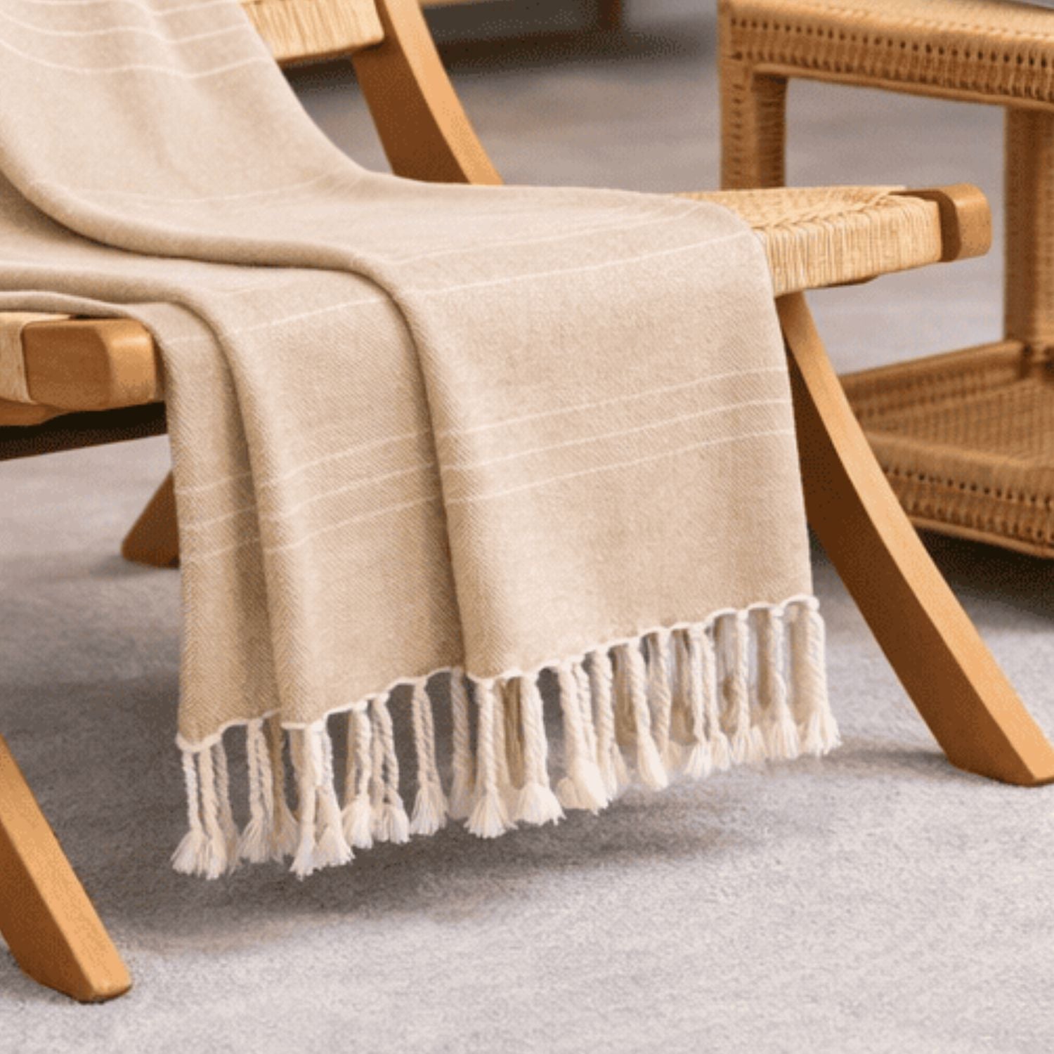 Plaid Polyvalent à Carreaux 300x260cm Arienzo Beige Donegal Collections - 7