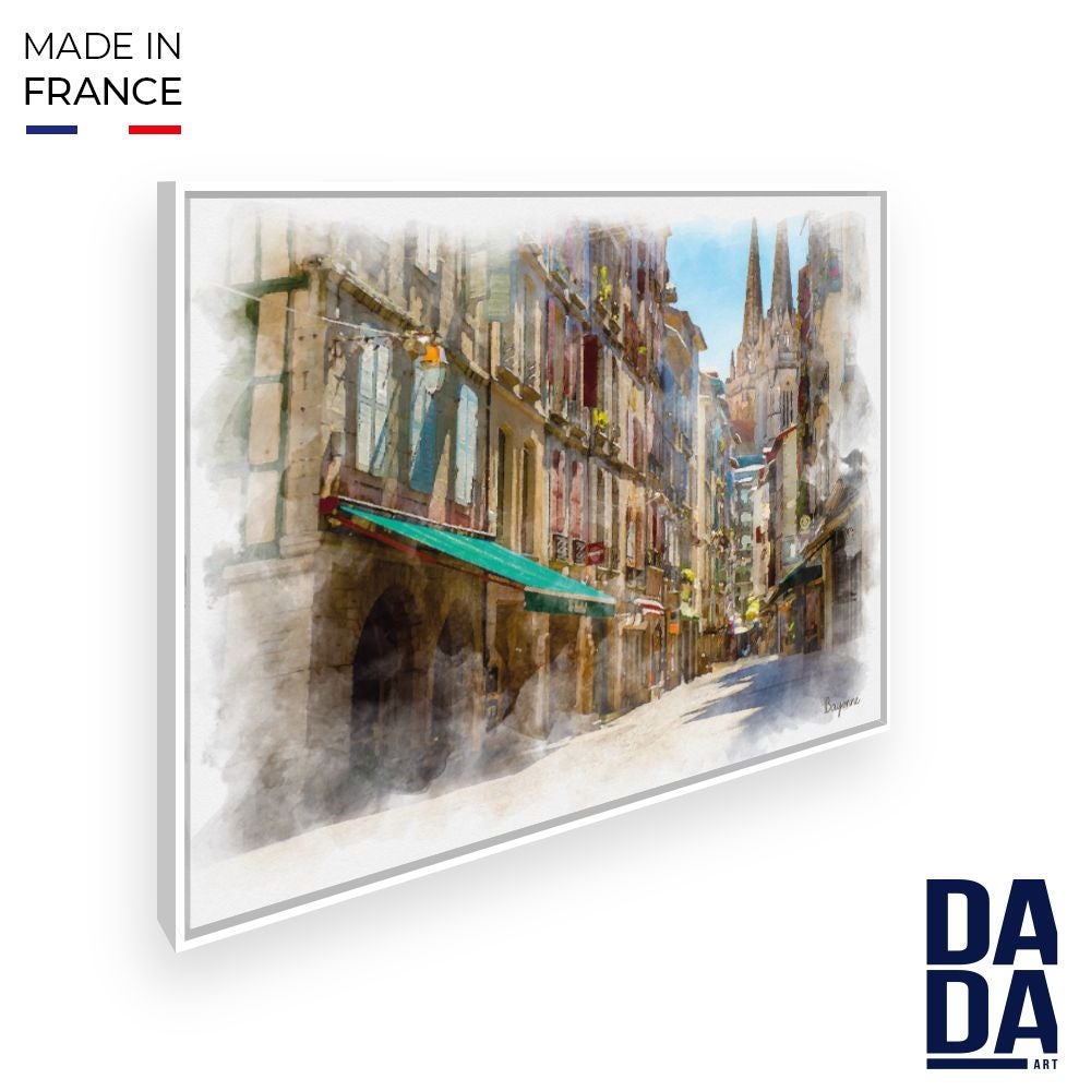 Tableau Rue de Bayonne / 45x60cm / Cadre Blanc / Fabriqué en France ...