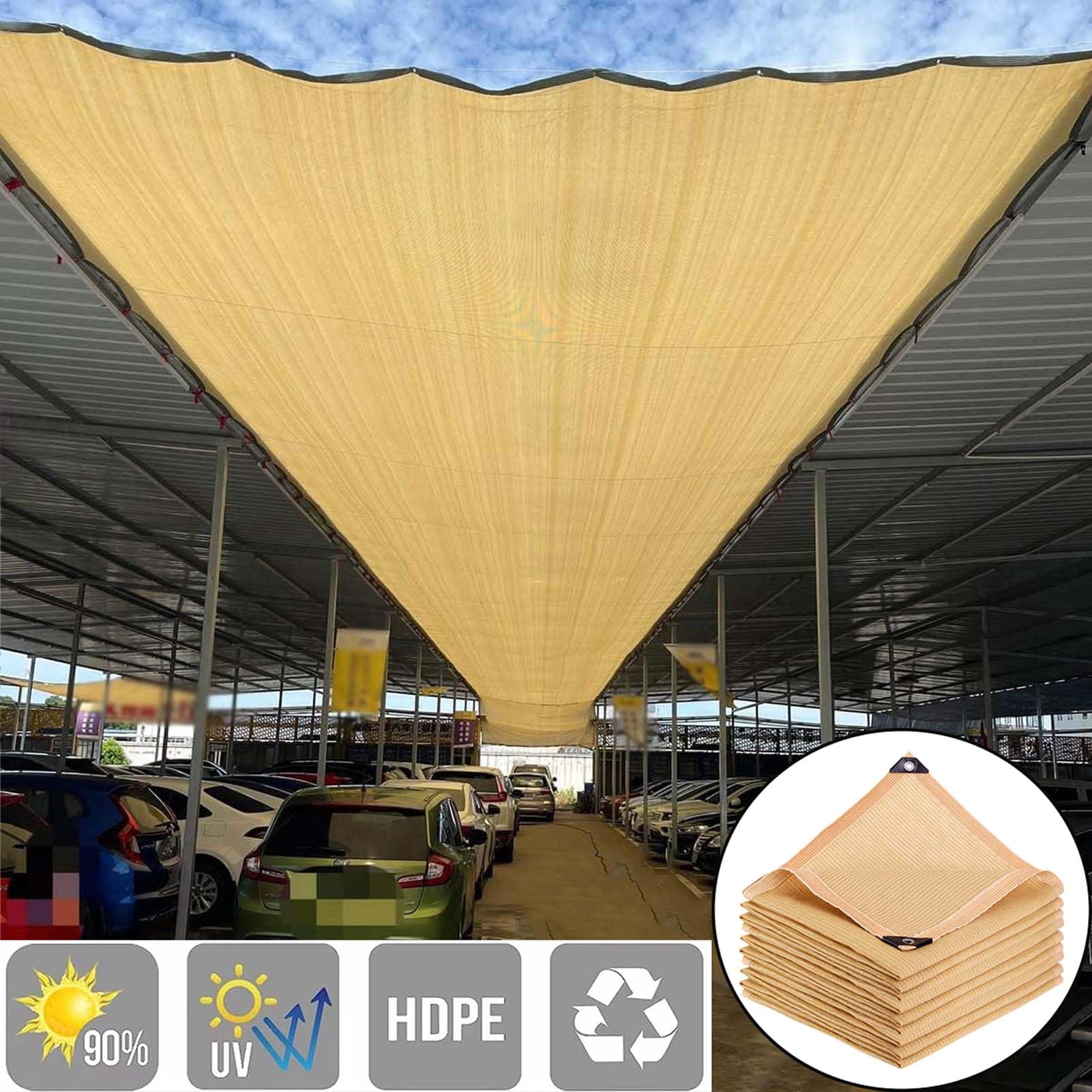 20 Voile d'ombrage rectangulaire d'extérieur, protection solaire robuste pour balcon,tissu beige,ombrage 90%,pour jardin, terrasse, terrasse (4 x 5m) - 5