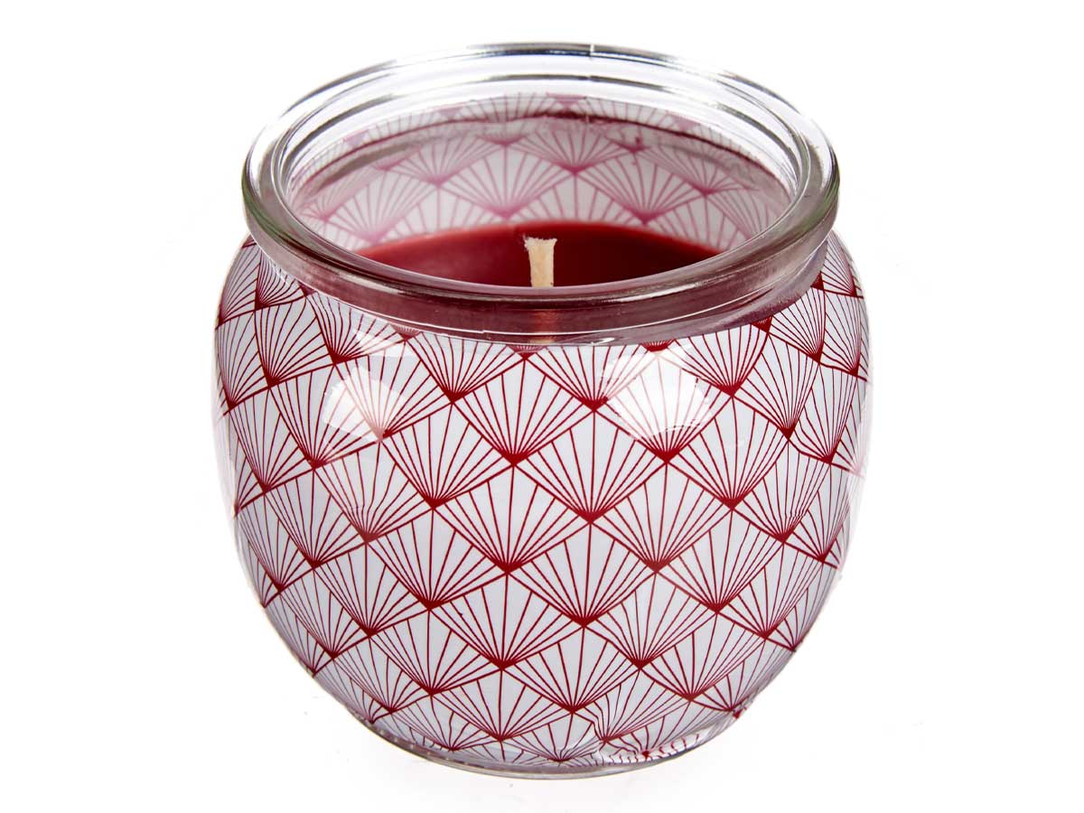 Candela Profumata 7,5 x 6,3 x 7,5 cm Rosso Granato Vetro Cera - 2