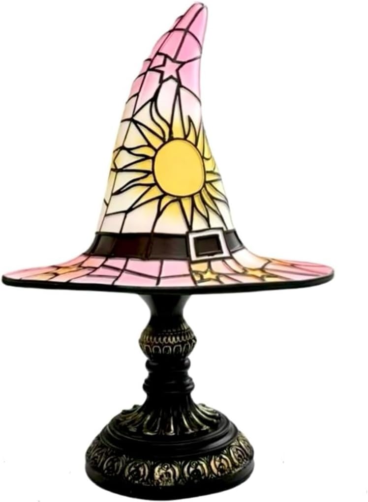 Handmade Gothic witch hat - Room resin night light, pink -30*17.7 cm ...