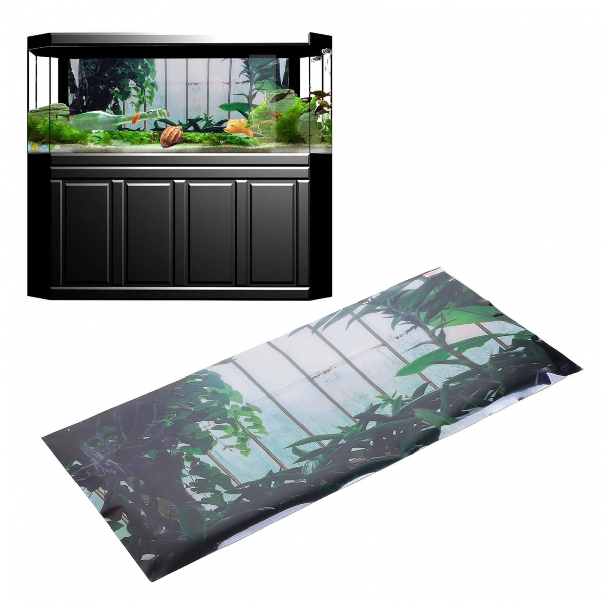 Decoração de fundo de aquário PVC autoadesivo 3D adesivo de papel de parede para tanque de peixes tóxicos (6 - 2