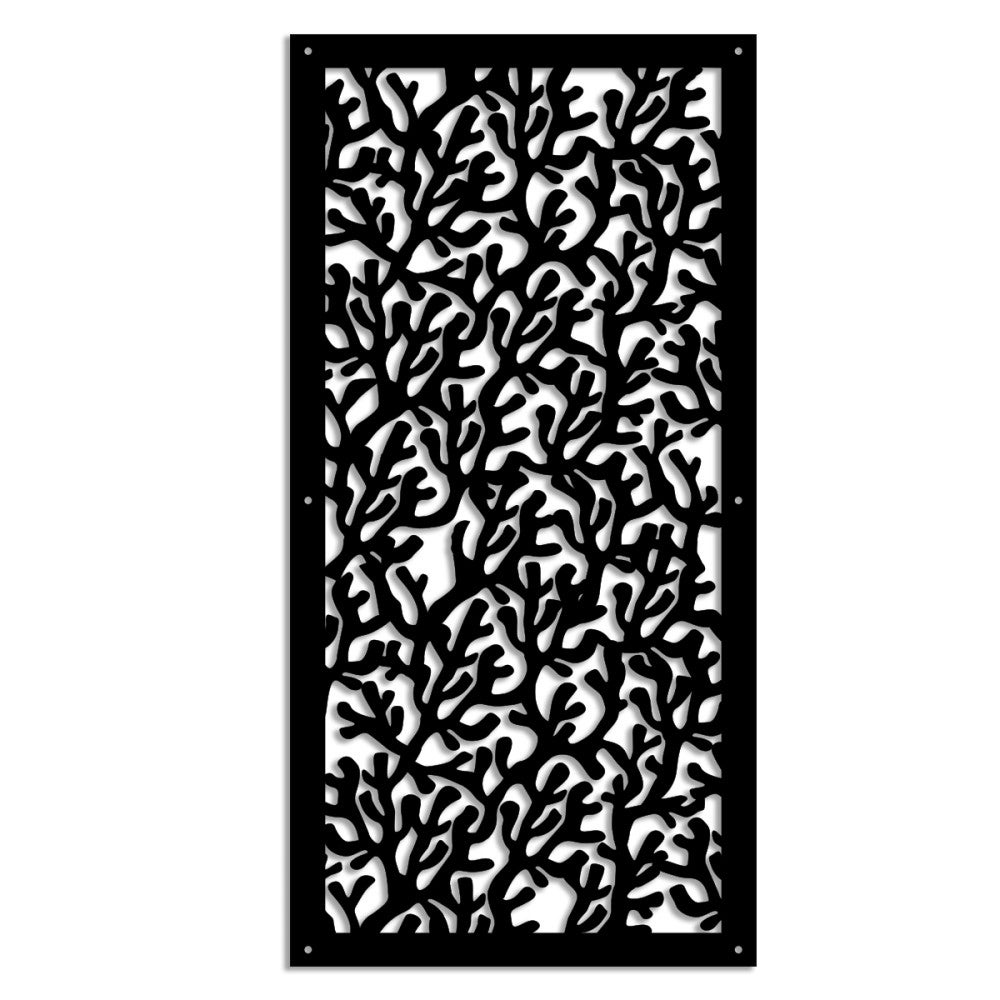 KORAL - Panel perforowany PCV - Parasol przeciwsłoneczny - Rozmiar 98x198 cm - Grubość 1 cm - Kolor CZARNY