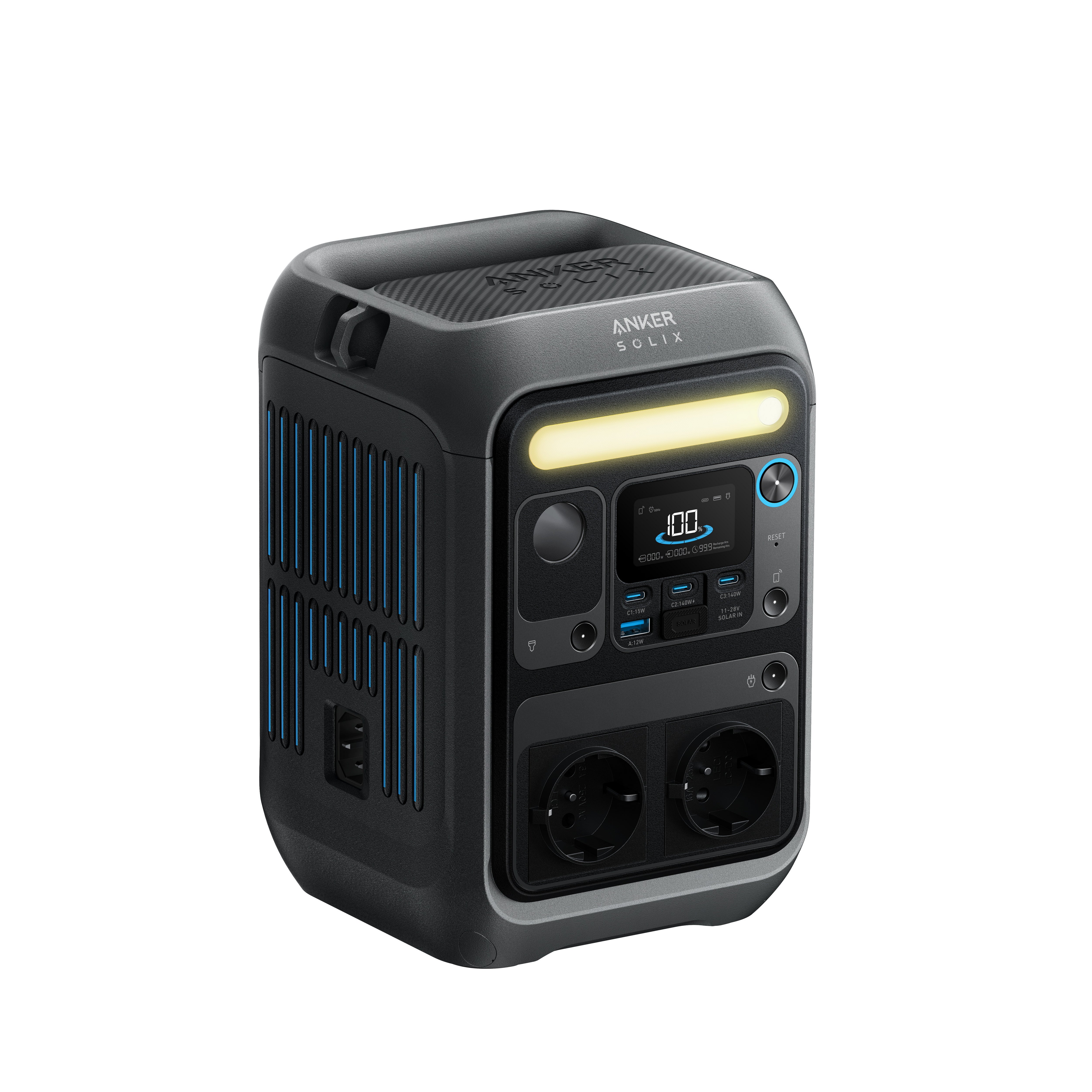 Anker SOLIX C300X AC Estação Portátil com Alça - 288Wh, Gerador Solar 2x300W - 5