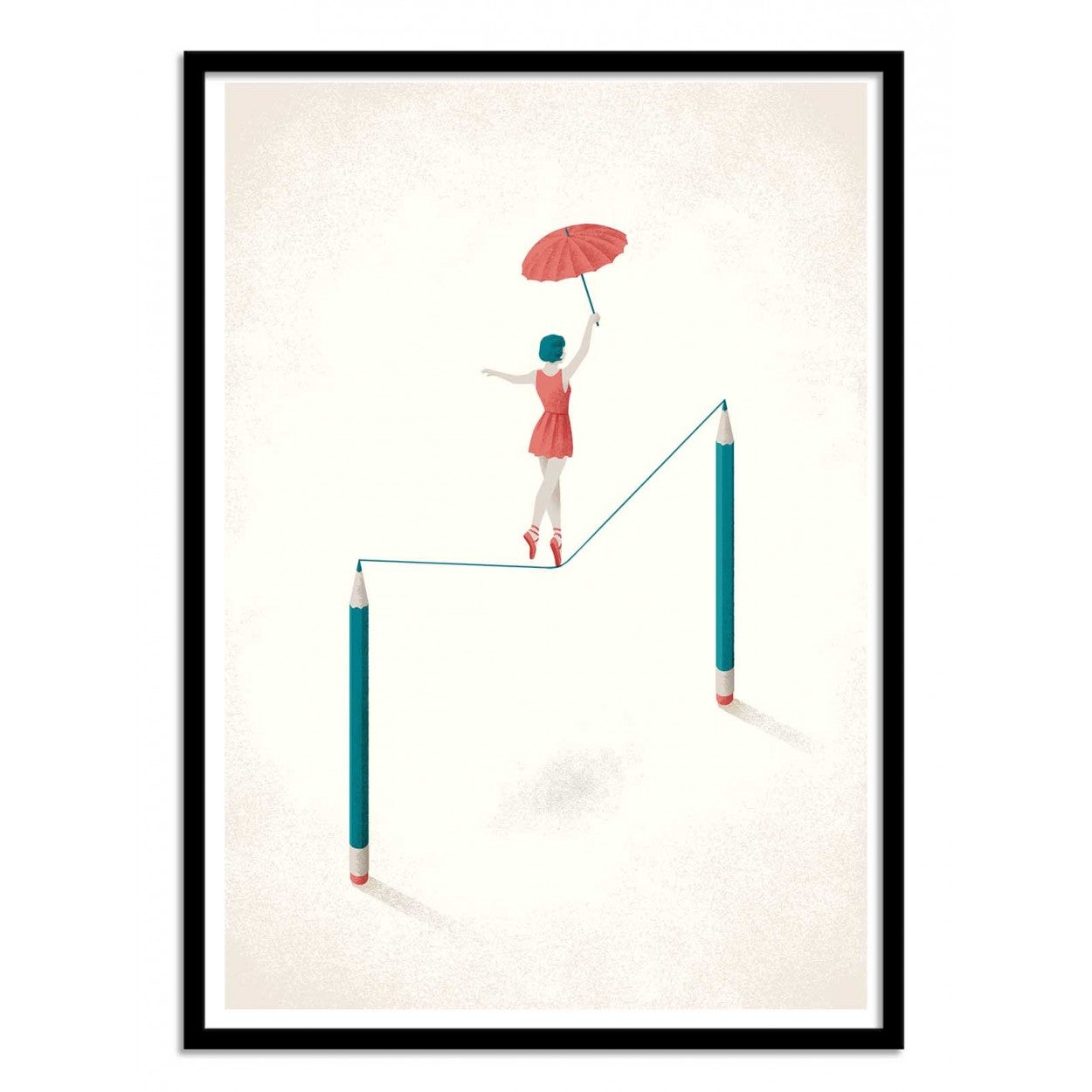 Art-poster - drawing - andrea de santis - con marco negro 30 x 40 cm