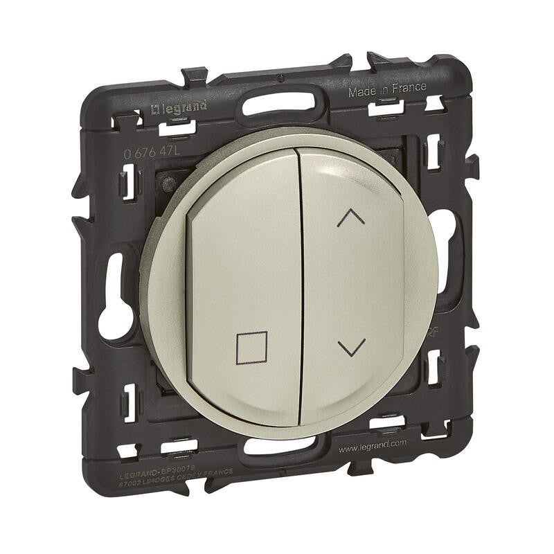 099740 Céliane Commande de Volet Roulant 250V, Blanc & 098840 Plaque