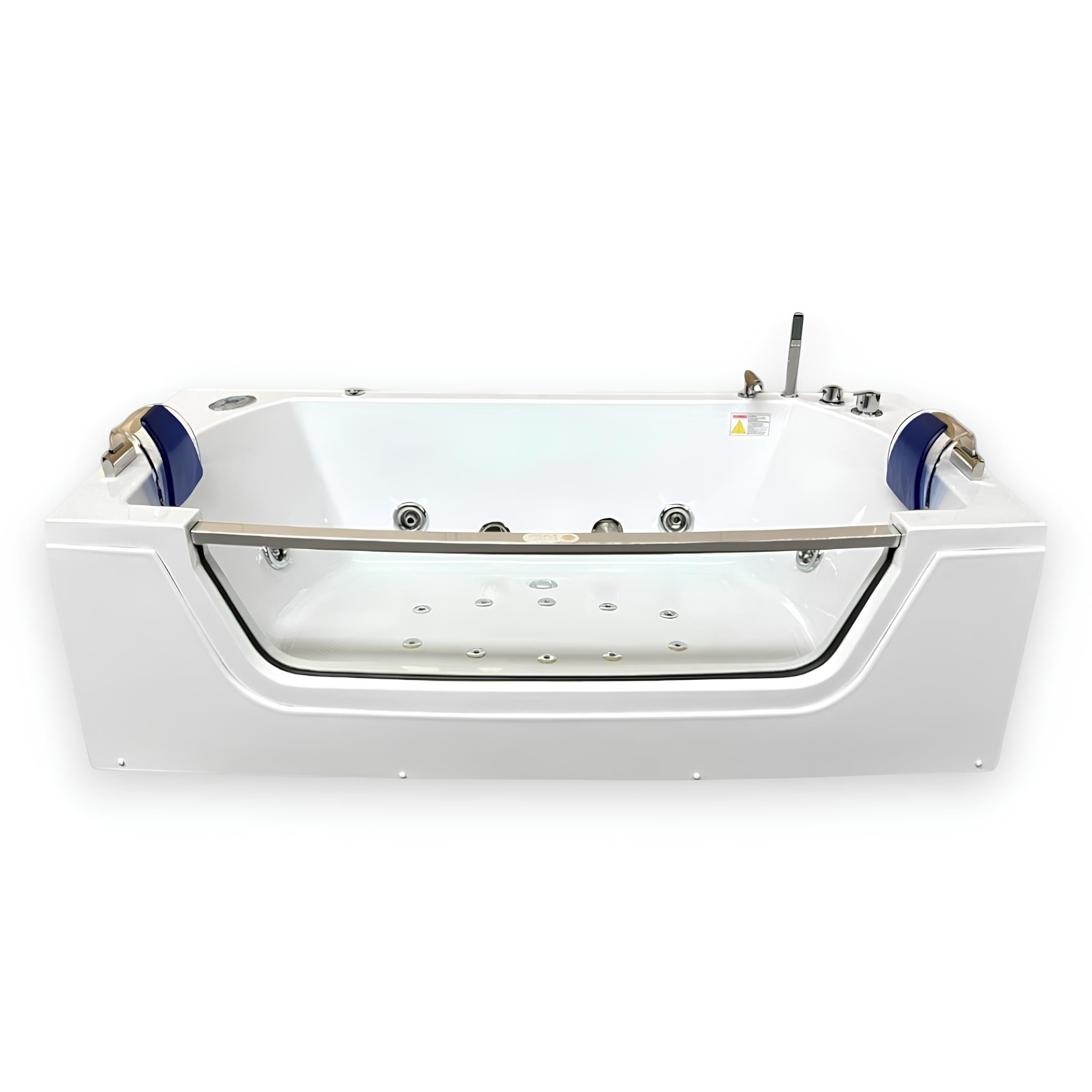 Bañera de hidromasaje blanca 180 x 90 cm cromoterapia 14 jets - primula