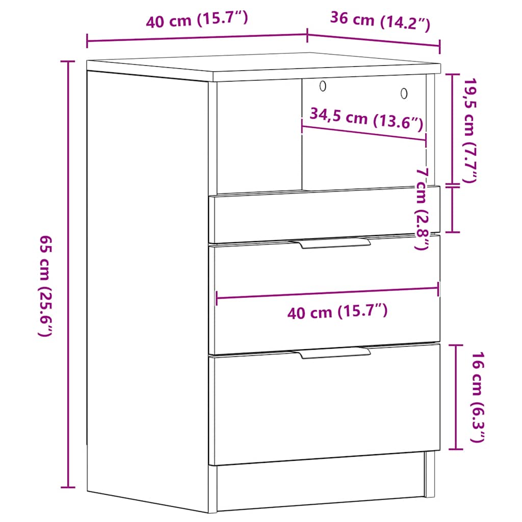 Mesita de noche madera contrachapada blanco vidaXL - 8