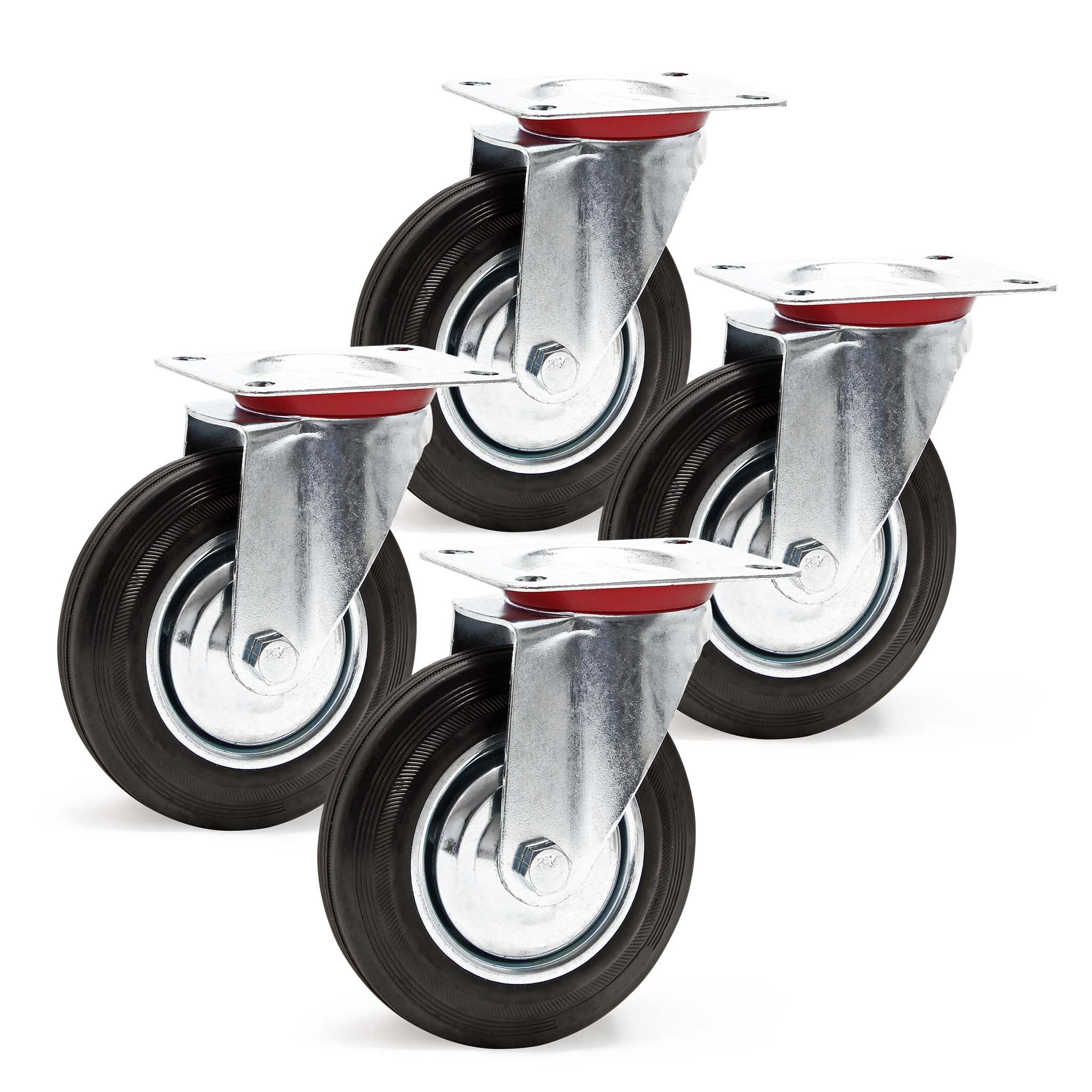 4 Roulettes Pivotantes Pour Meuble Avec Ein-50 Mm-Capacité De Charge 400 Kg-Roulette Sans