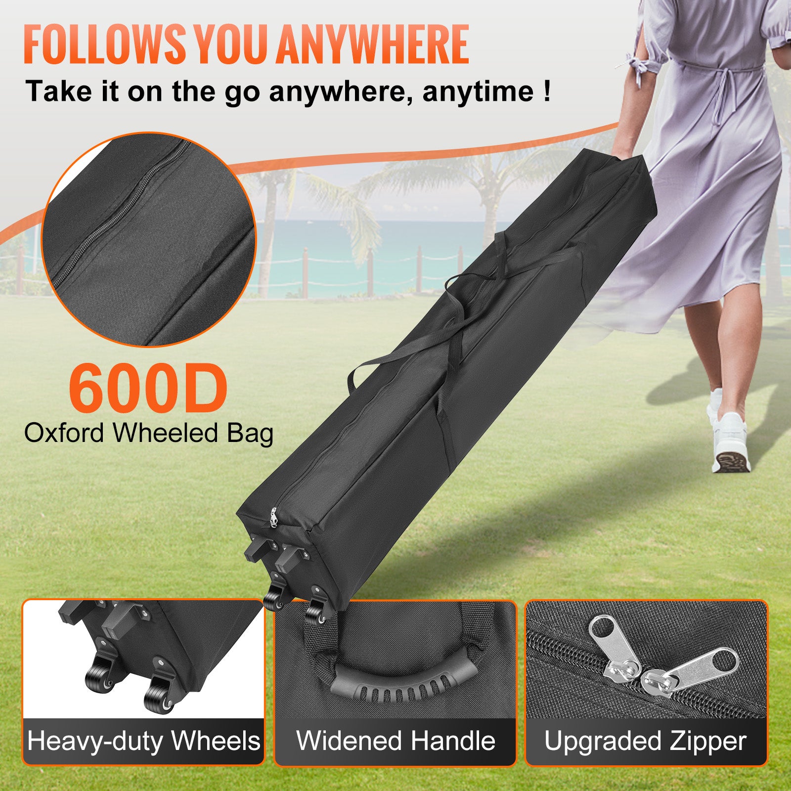 Tente à baldaquin pop-up 10x10 FT,SucceBuy gazebo extérieur avec parois amovibles,résistant aux UV,imperméable,abri instantané,blanc - 8