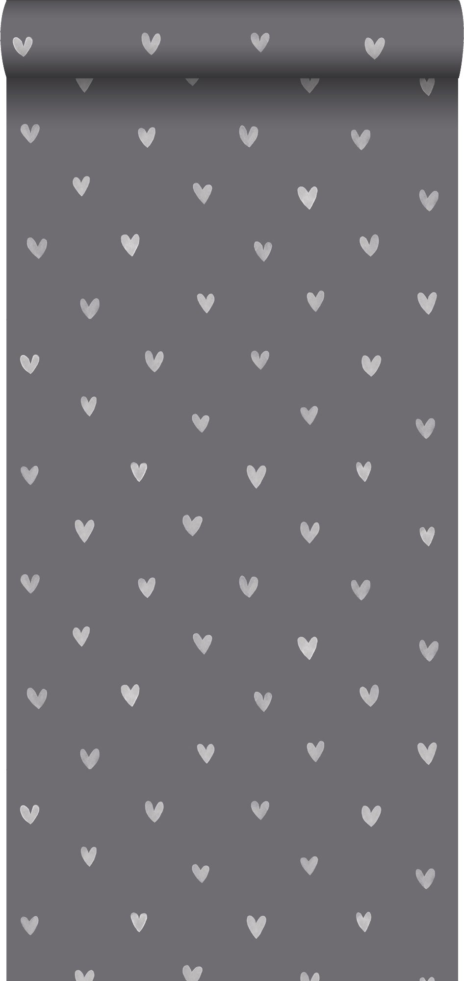 Tapeta serca konfetti ciemnoszarym - 53 cm x 10.05 m - WALLS4YOU