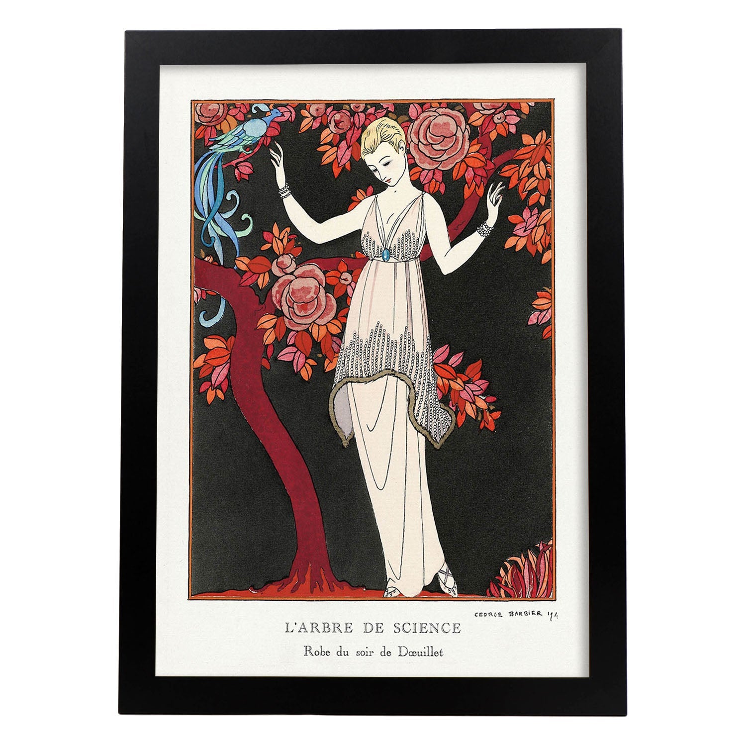Lamina vintage modelo 018. pósteres con las ilustraciones art deco de george barbier. sin marco - a3
