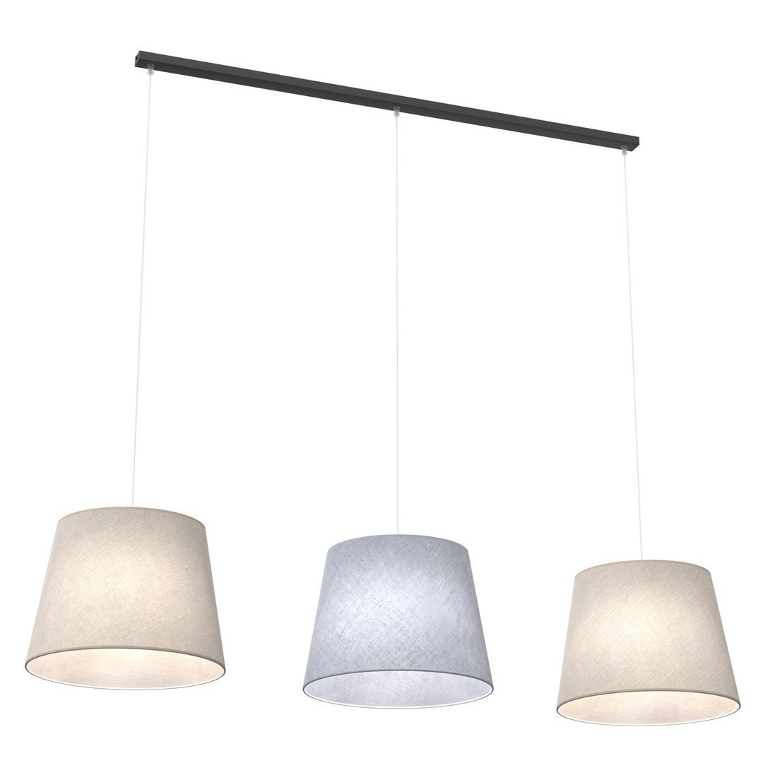 Lampa wisząca EPOCA czarno-szara 3xE27x20W tkanina wym:150x154x38cm IP20 Emibig