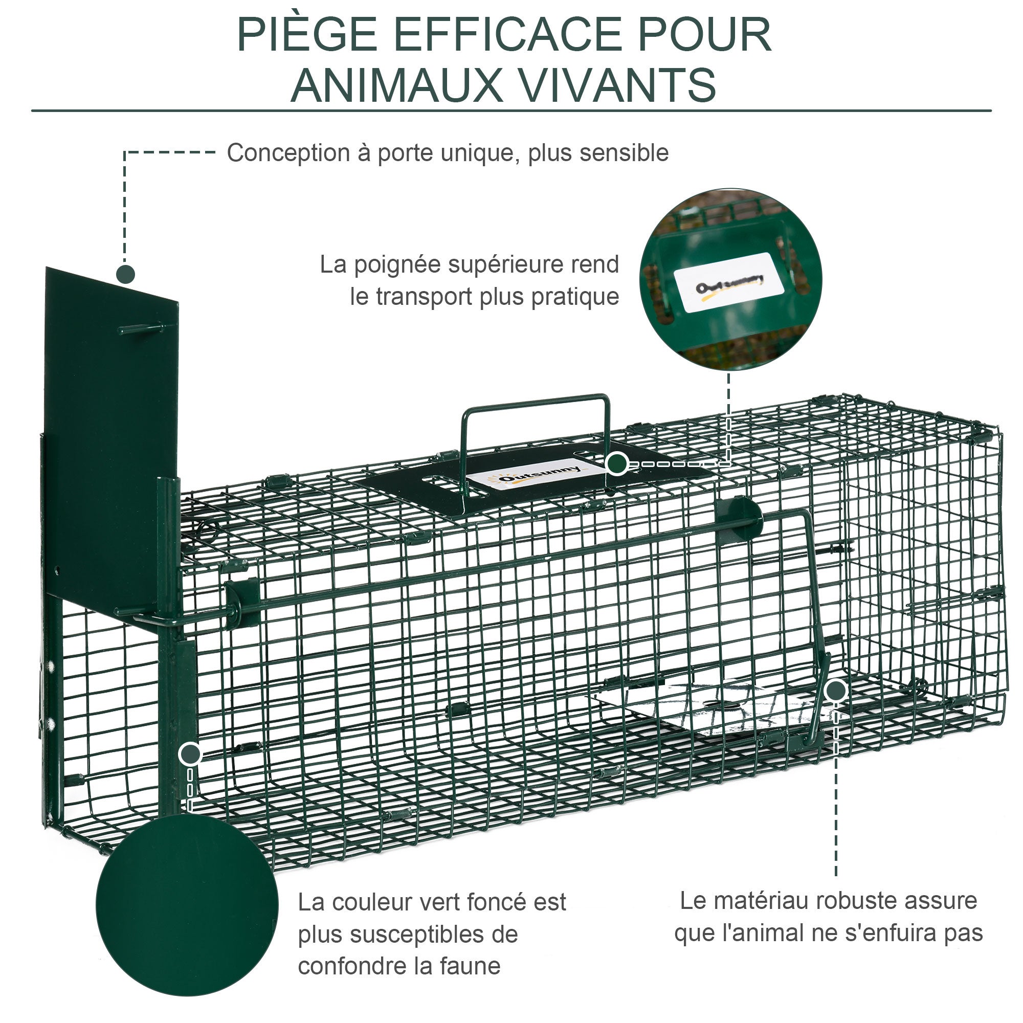 Piège à Animaux Acier Outsunny - 6
