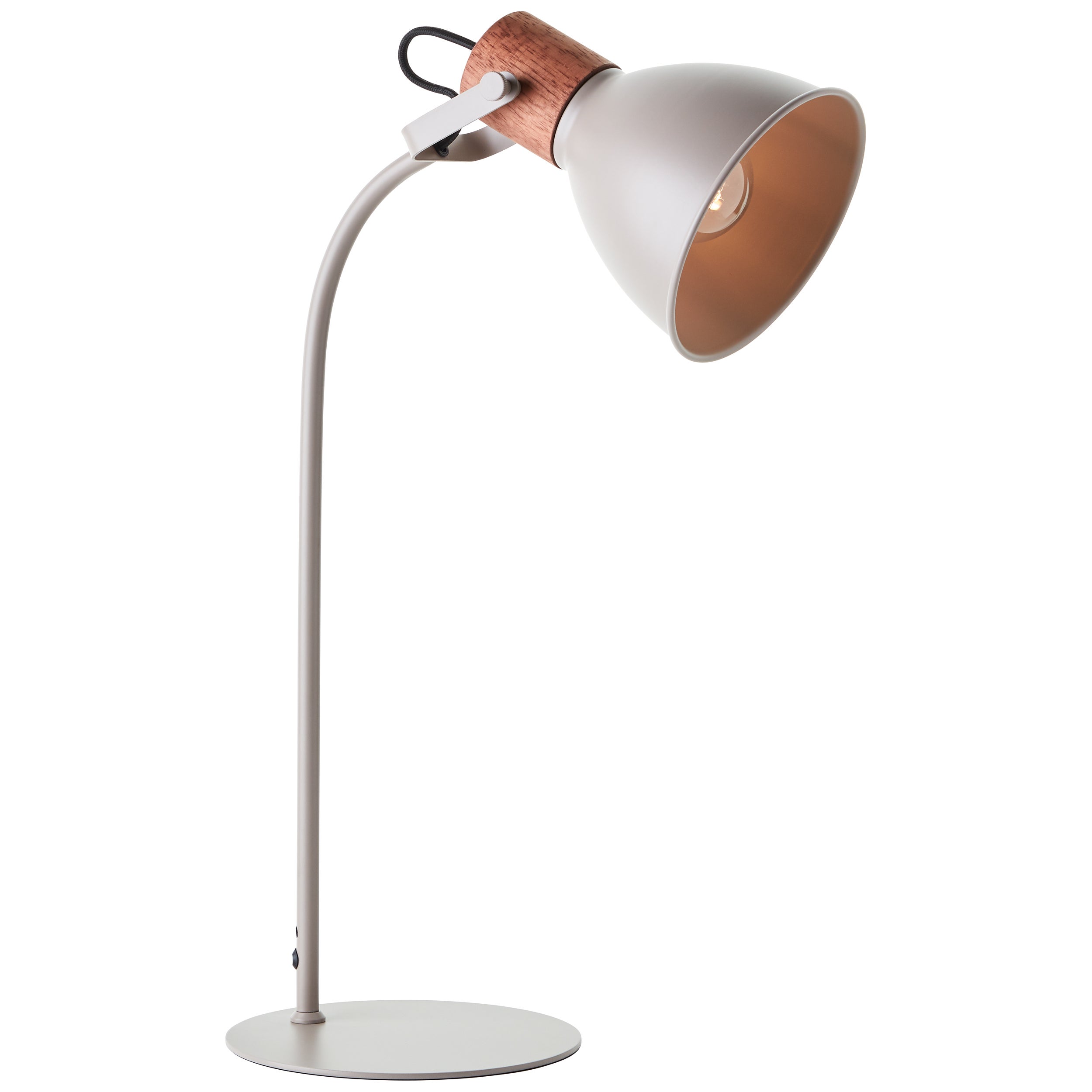 Brilliant Erena lampa stołowa 52cm taupe metal/drewno włącznik sznurkowy 1x A60, E27, 40 W, pasuje do zwykłej żarówki (brak w zestawie) - 3