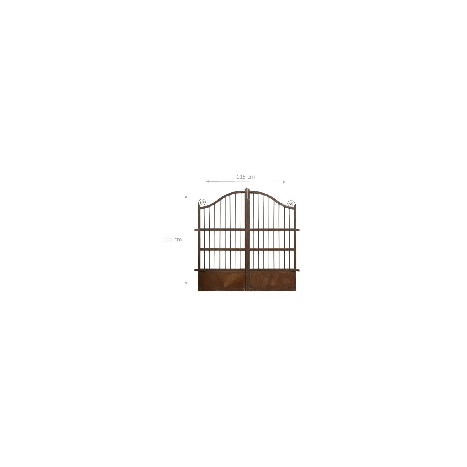 BISCOTTINI Portail en Fer Forgé pour Extérieur 115x115x5cm - Portillon de Jardin avec Finition Marron Vieilli - Portillon Battant pour Entrée - 9