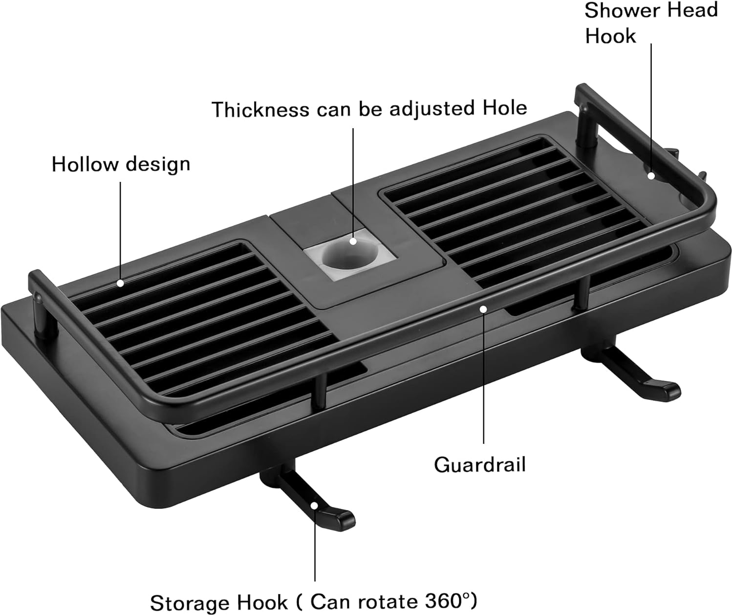 Étagère de Douche Sans Percage Tablette de Douche pour Poteau avec Support de Pommeau,Étagère de Rangement de Salle de Bain Pour Shampooing Savon,et - 3