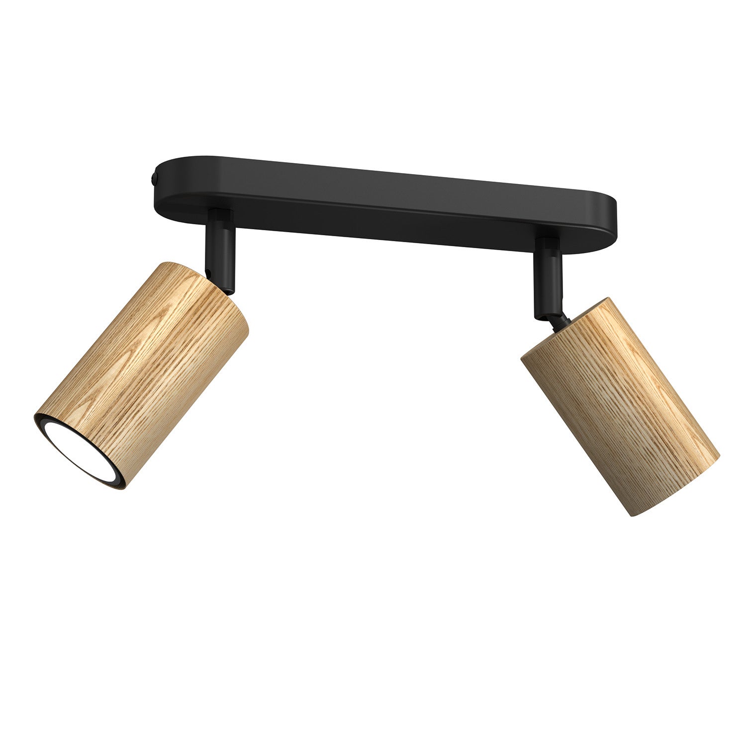 Reflektor sufitowy spot natynkowy Nisse listwa jasne drewno-czarny 2xGU10x8W wym: 17 x 24,5 x 6 cm metal Luminex