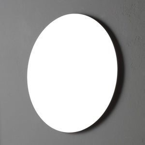Miroir Rond Mural Blanc 70 Cm - Cadre Métal Brossé, Design Moderne Pour Salle De Bain, Chambre, Salon