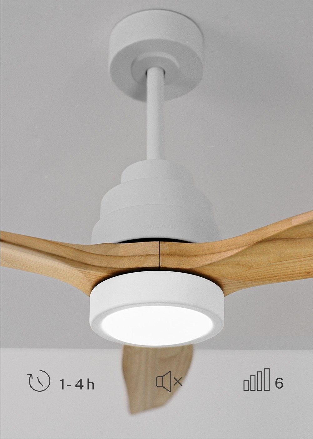CREATE - WIND STYLANCE L - Ventilateur de plafond 40W silencieux 100% bois Ø 152 cm avec eclaraige sans wifi - 5