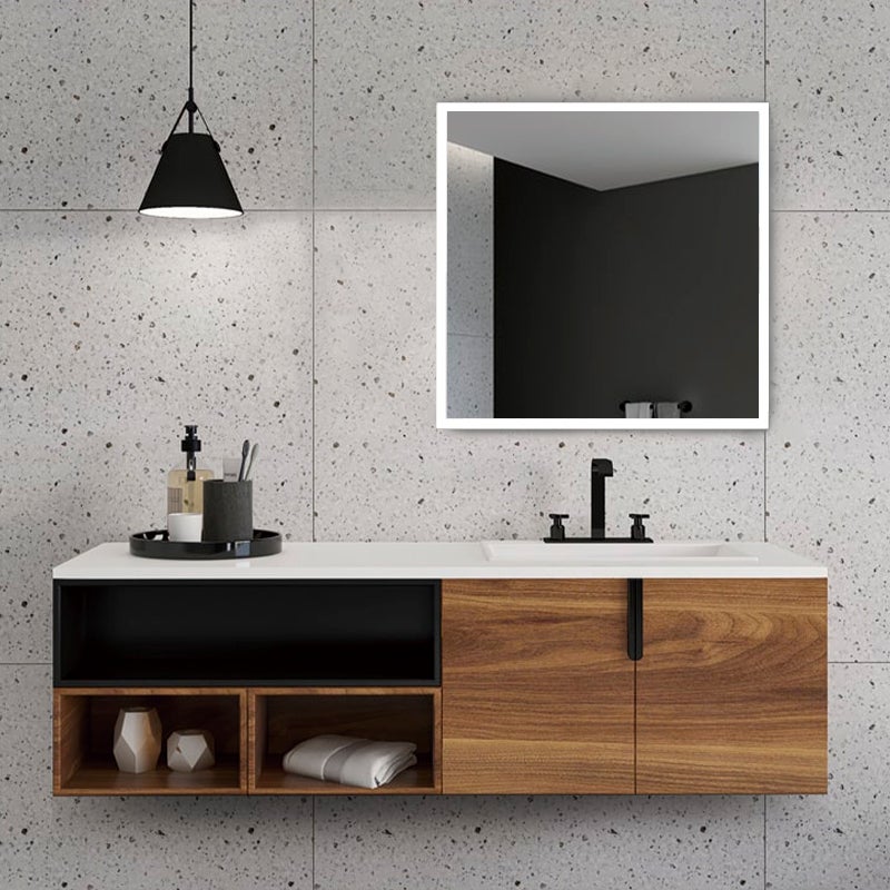Miroir De Salle De Bains 60x80 Cm Avec Cadre En Aluminium Noir, Prêt Pour Une Installation En Verticale Et Horizontale B 942 Bathstage