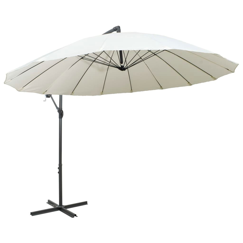 Parasol suspendu Blanc 3 m Aluminium - 4