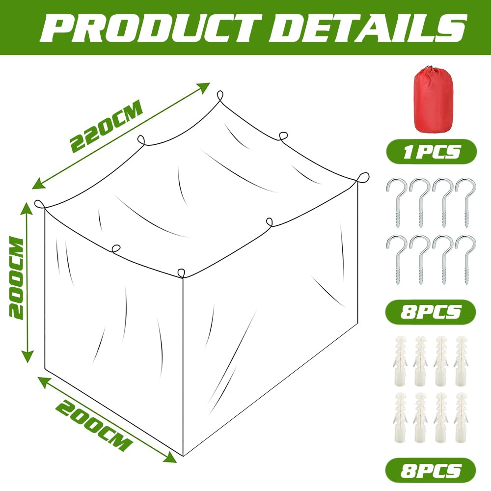 Moustiquaire lit 200x200x220,Moustiquaire lit 2 Places,Moustiquaire Rectangulaire,Mailles Fines et durables - pour lamaison et Le Camping - 3