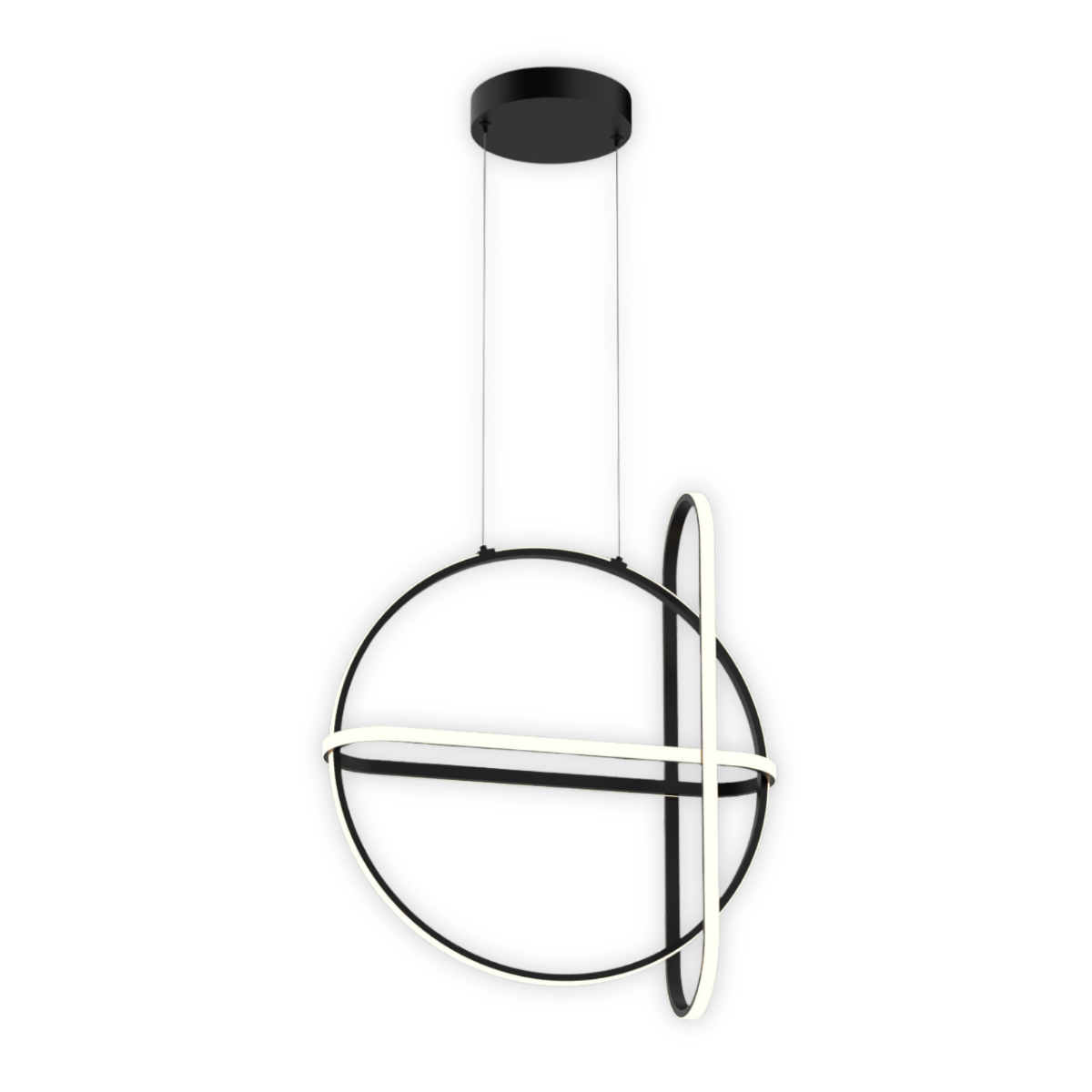 Lampa wisząca świecące pętle LED Cerrila 48,6W biała ciepła 2000lm metal czarna wym:150x52x52cm IP20 Italux