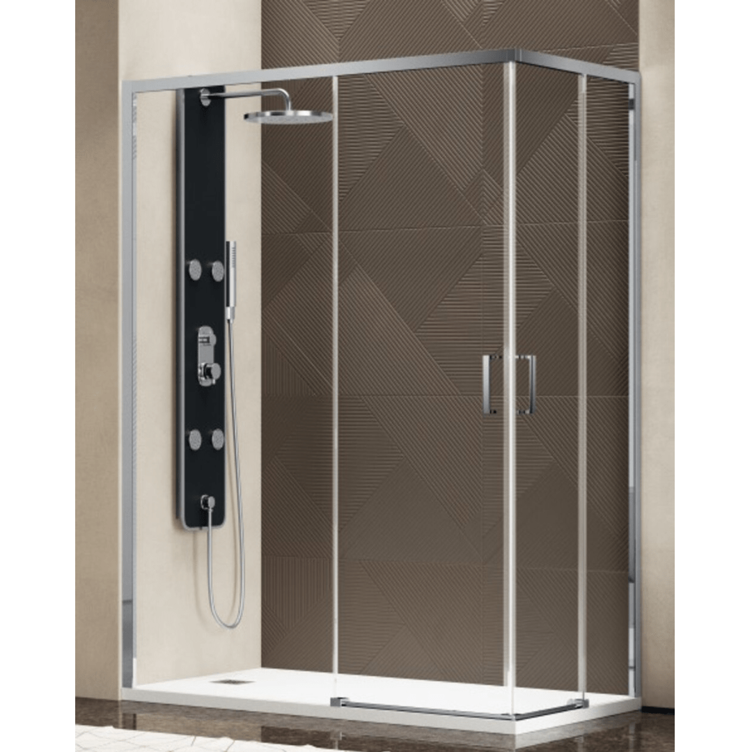 Paroi de douche 90x90 cm ouverture d'angle avec entrée facile hauteur 200 cm en verre trempé - FRASCIO - 2