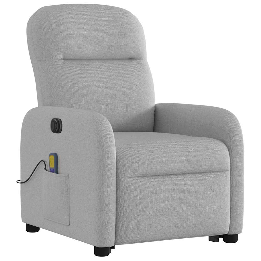 Fauteuil inclinable de massage | Fauteuil de relaxation | Chaise de relaxation électrique gris nuage tissu CFW682222 - 4