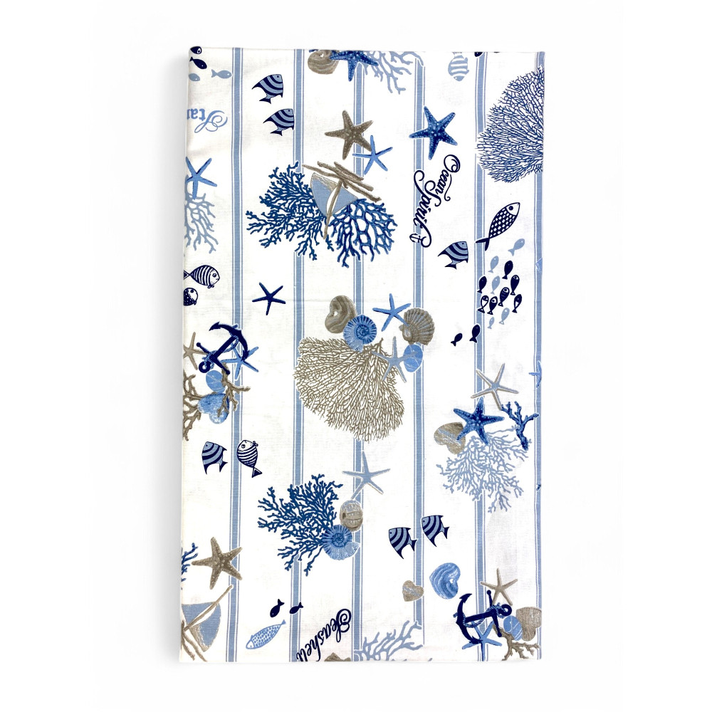 Tovaglia in Cotone Sissi Mare e Riga – Stile Marinaro – Made in Italy – Lavabile Cm. 140x180 x6 persone - 4