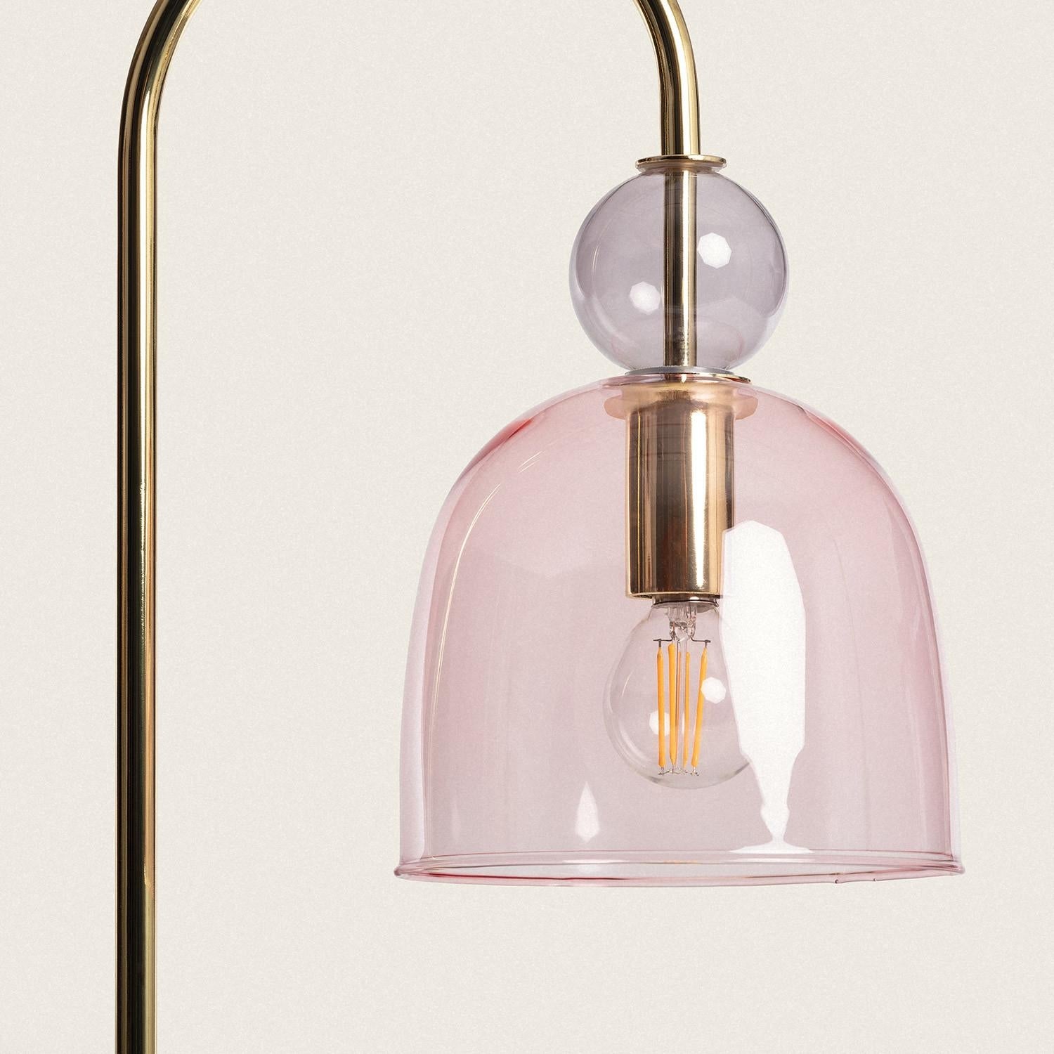 Ledkia Lámpara de Mesa Metal y Cristal Baudelaire Rosa - 6