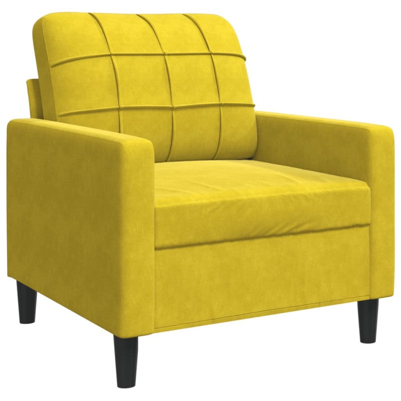 vidaXL Poltrona Giallo 60 cm Velluto - 2