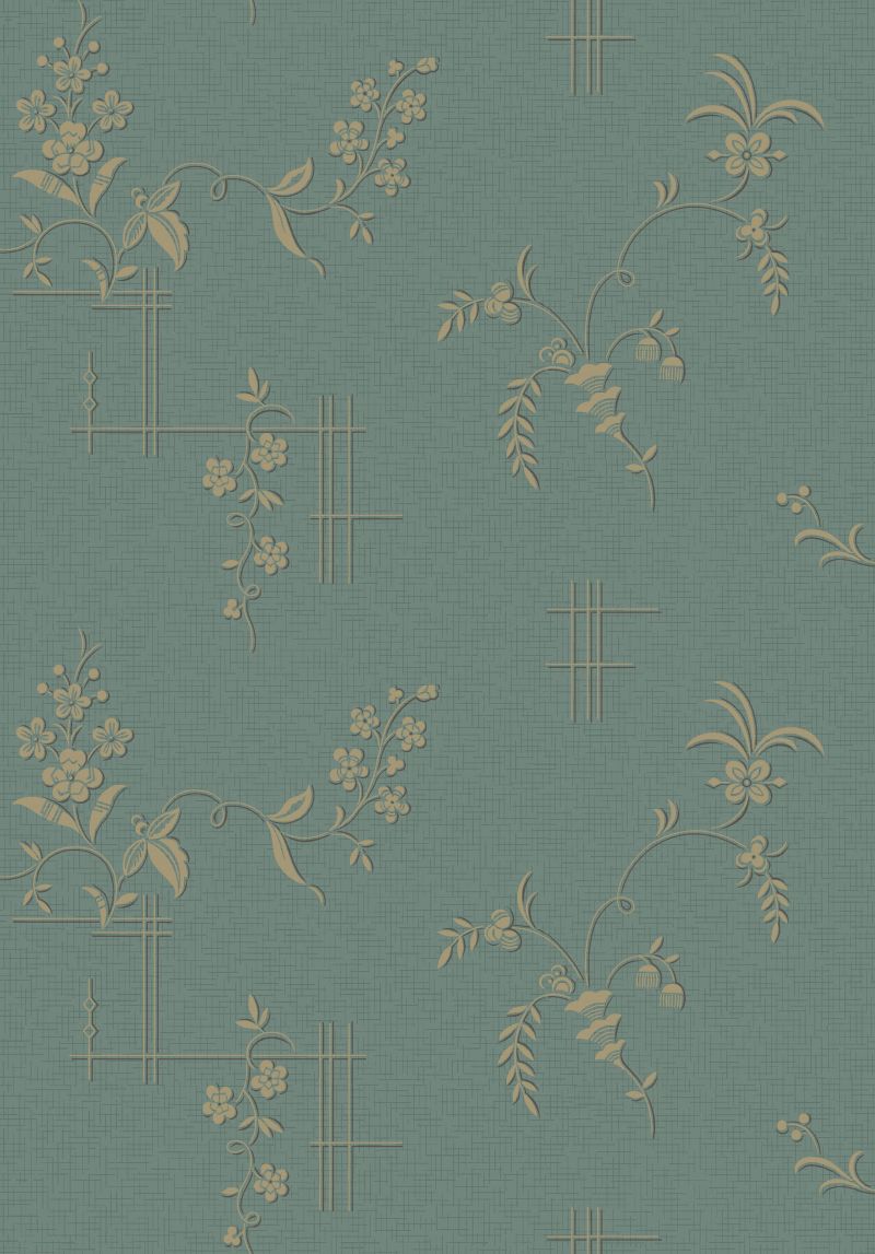 Tapeta kwiaty zielonym - 53 cm x 10.05 m - BORASTAPETER
