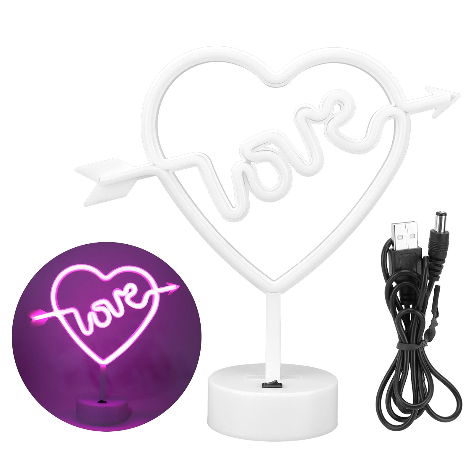 Lumière Néon Cerise LED - Alimentation USB/batteries, 23x19 Cm, Décoration Fête, Mariage, Anniversaire, Noël - 8