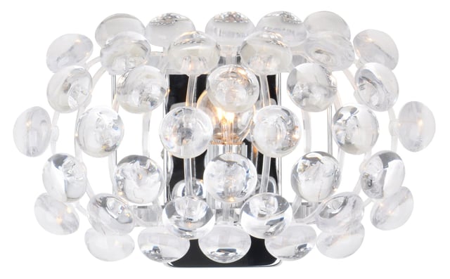 Kinkiet ścienny Therica chromowany 1xE14x40W szkło kryształowe wym: 18 x 27 x 15 cm tworzywo sztuczne IP20 Reality