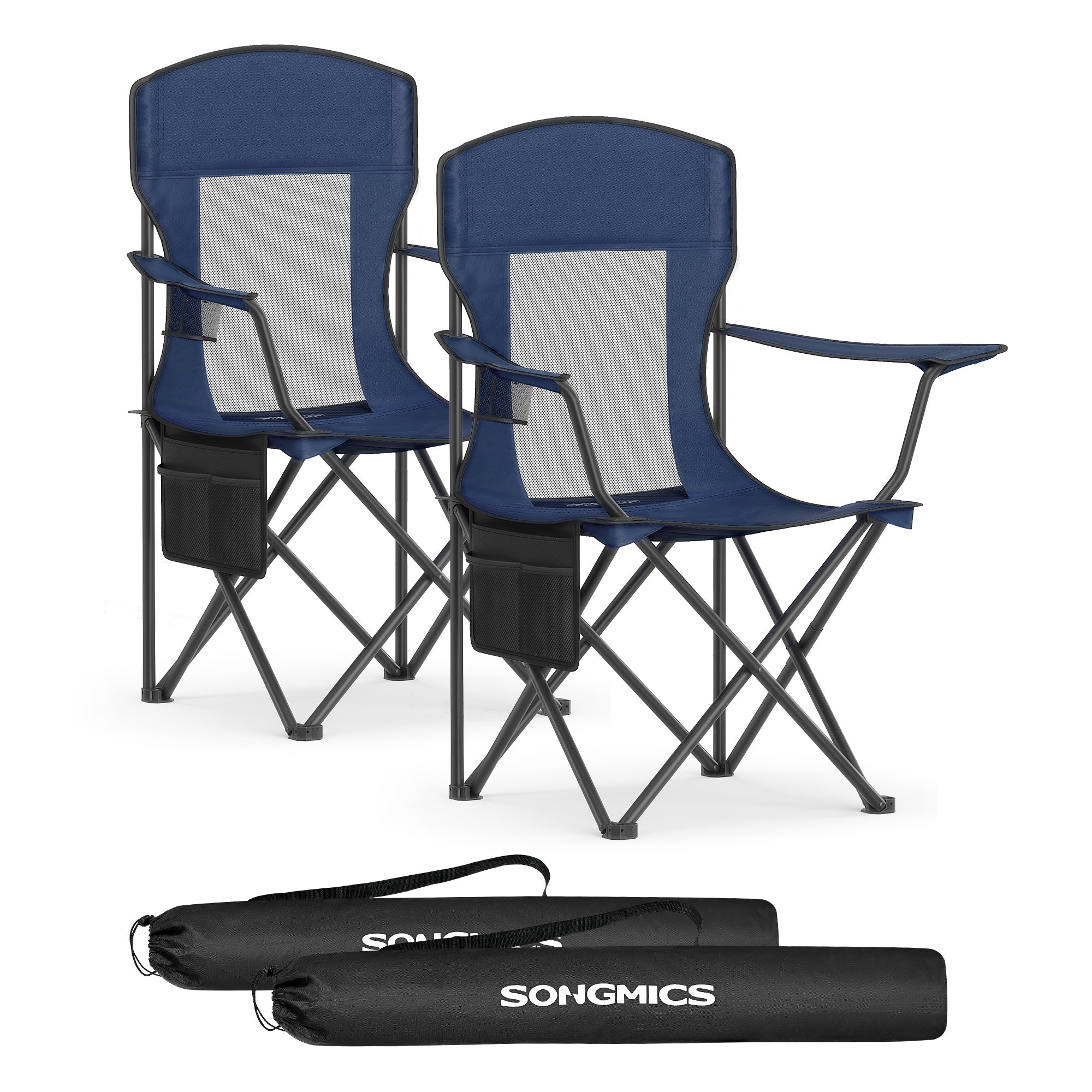 SPRINGOS Lot De 2 Chaises De Camping Pliantes Avec Accoudoirs - Confort Et Portabilité Pour Plein Air