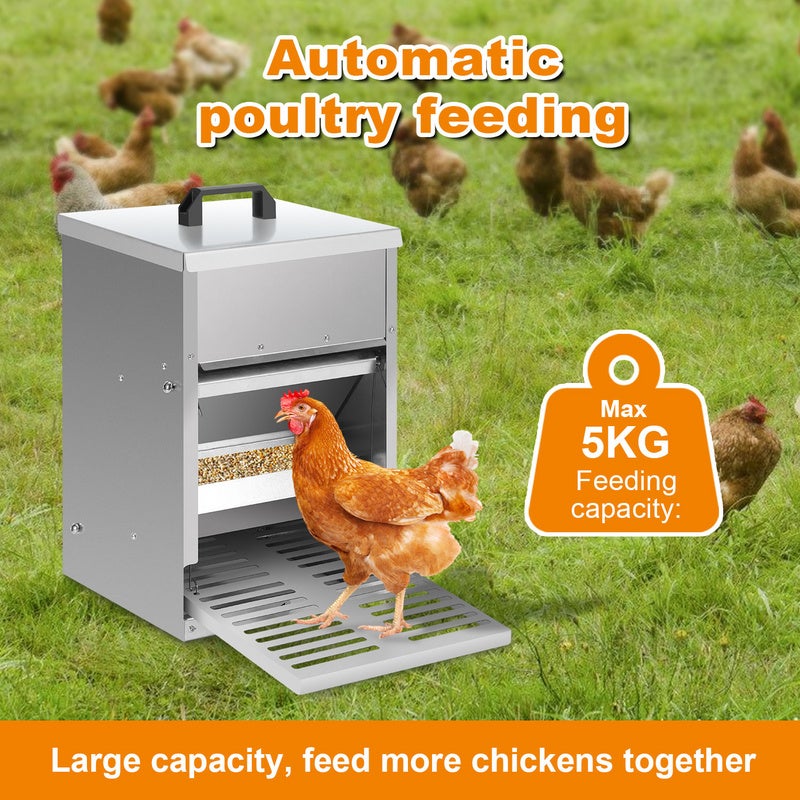 Mangeoire à pédale pour poules 5 kg - Design antidérapant - Résistante aux nuisibles - Fonctionnement automatique. - 5
