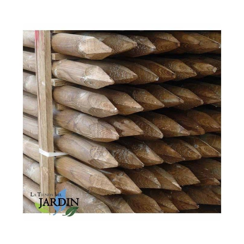 Tuteur en bois 300 cm Ø 10 cm | Tuteurs avec Pointe | Poteaux en Bois | Piquets de Fixation | Piquets de Jardin - 2