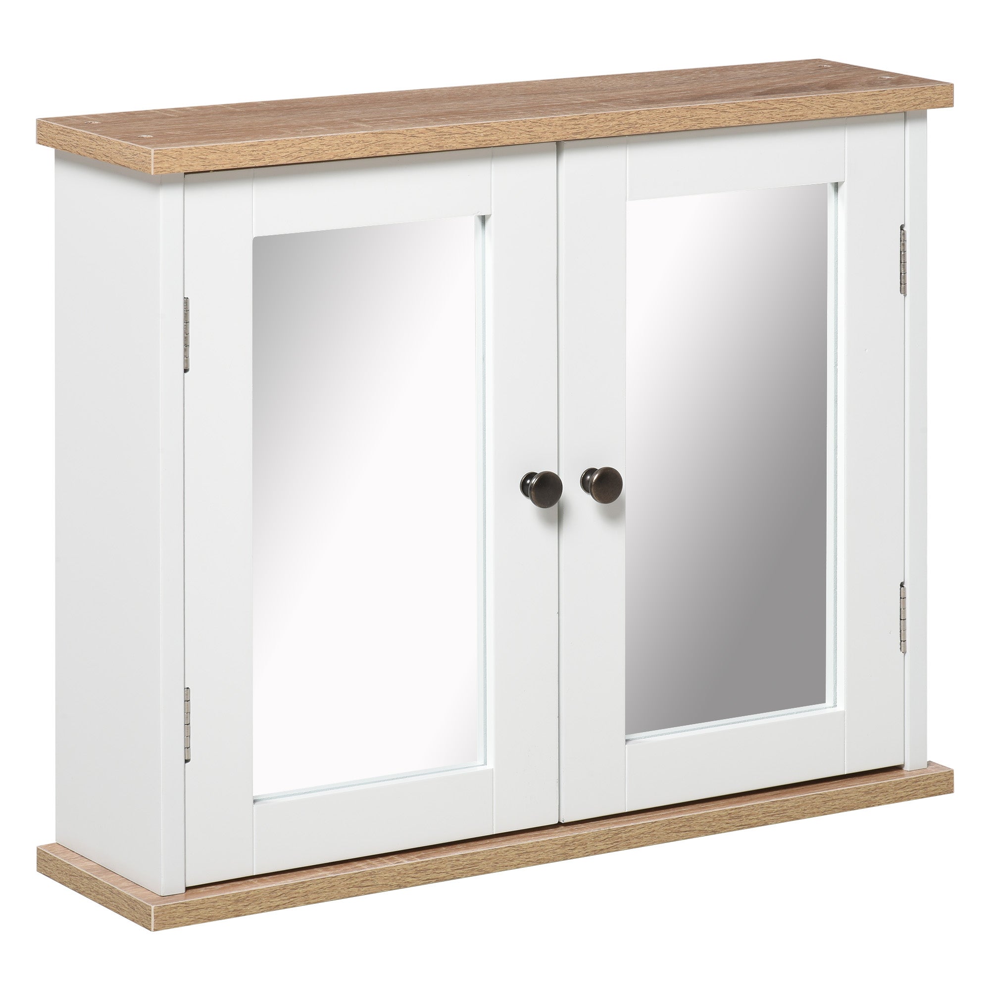 Armoire‑miroir murale salle de bain 2 portes 1 étagère ajustable ...
