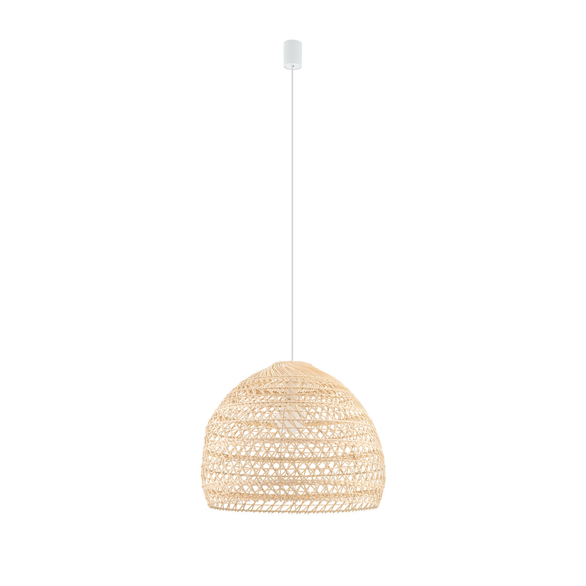 Lampa wisząca Boho M naturalne drewno-biała 1xE27x25W boho wym: 160 x 43 x 43 cm wiklina / rattan / słoma Nowodvorski Lighting