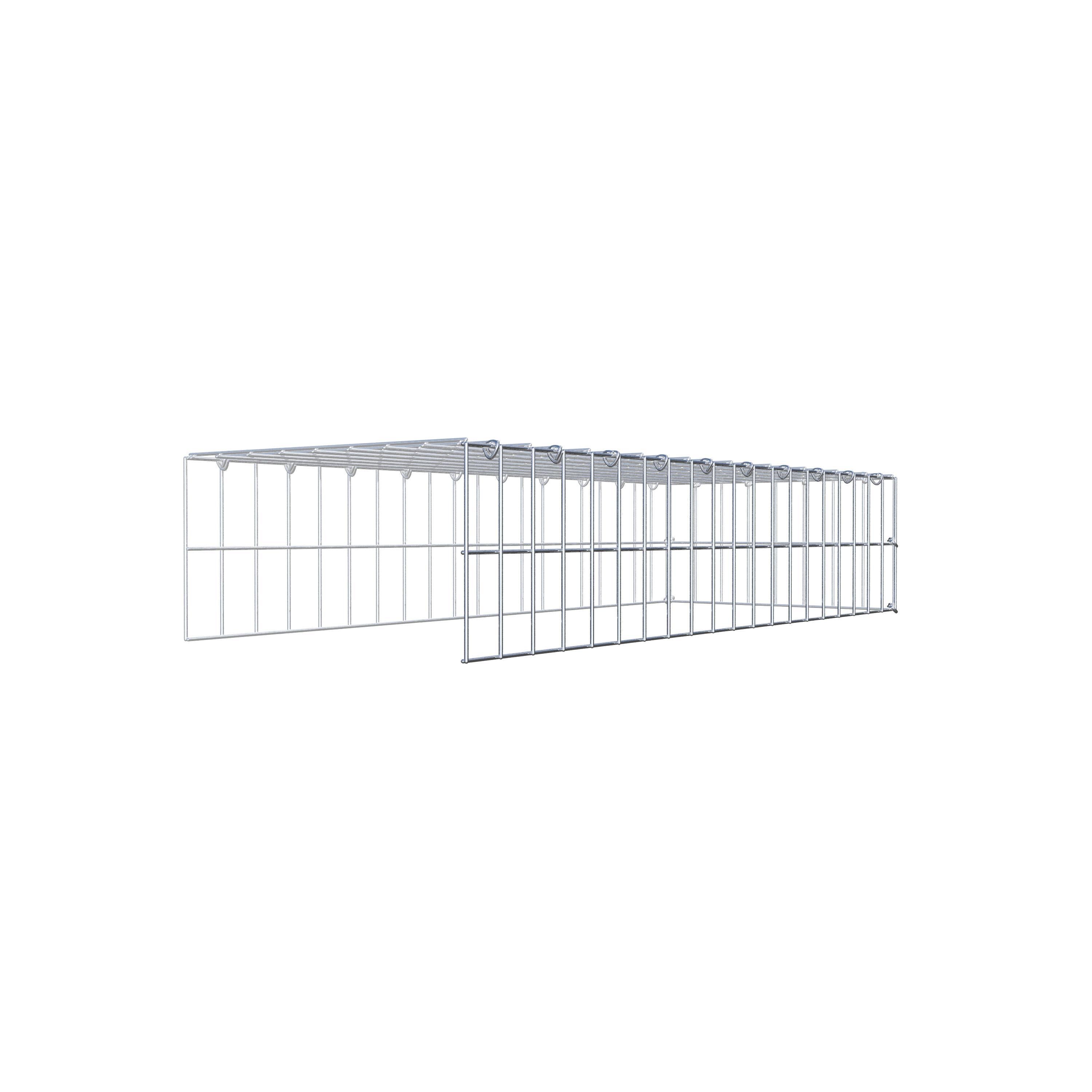 Gavión para ampliar y apilar, 100x20x40cm (LxHxP), malla 5 x 10cm, sin rejilla frontal ni inferior - 6
