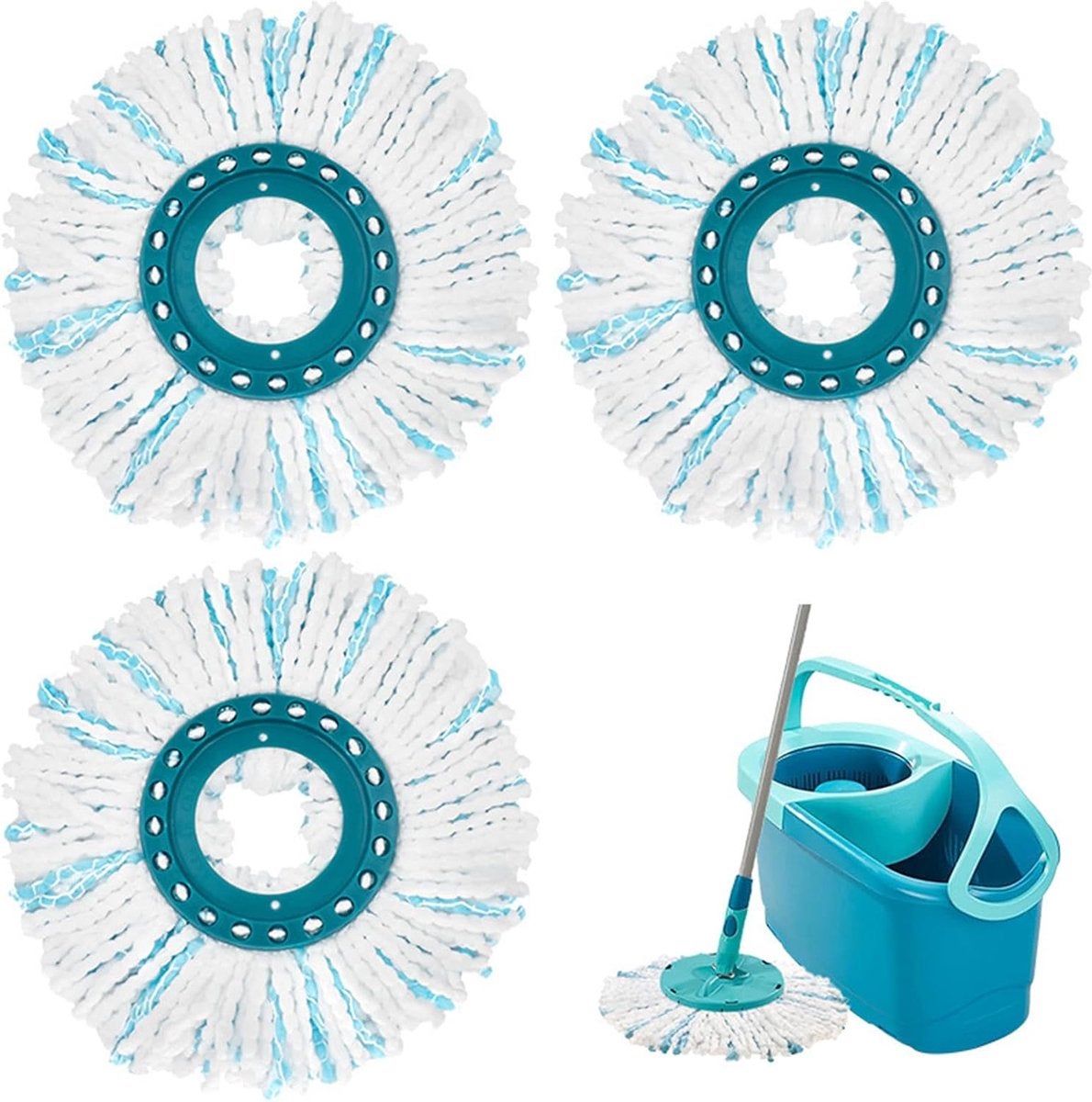3 sztuki - wkłady do mopa - ściereczka do mopa Leifheit Clean Twist Disc - wymienna głowica - wkłady do mopa